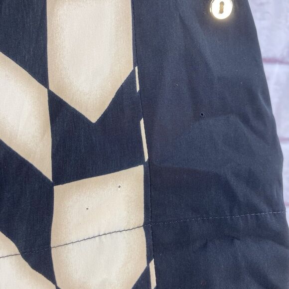 Alfani Shift Dress Womens SZ 14 Autumn Blush Geo Stripe Gold V Neck Long Sleeves - Picture 12 of 12